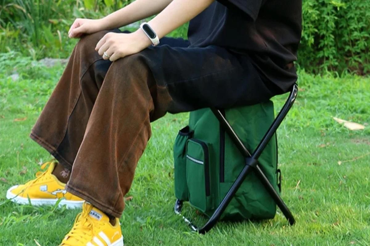 Portable Cooler Stool Multi-Function Folding Fishing Chair - Green — image 6