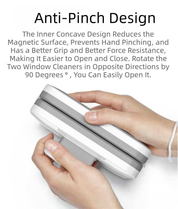 One Pair Magnetic Double-Sided Window Cleaner for 3-10mm Glass - Professional Glass Scrubber with 8X Strong Suction Power & Safety Rope — image 3