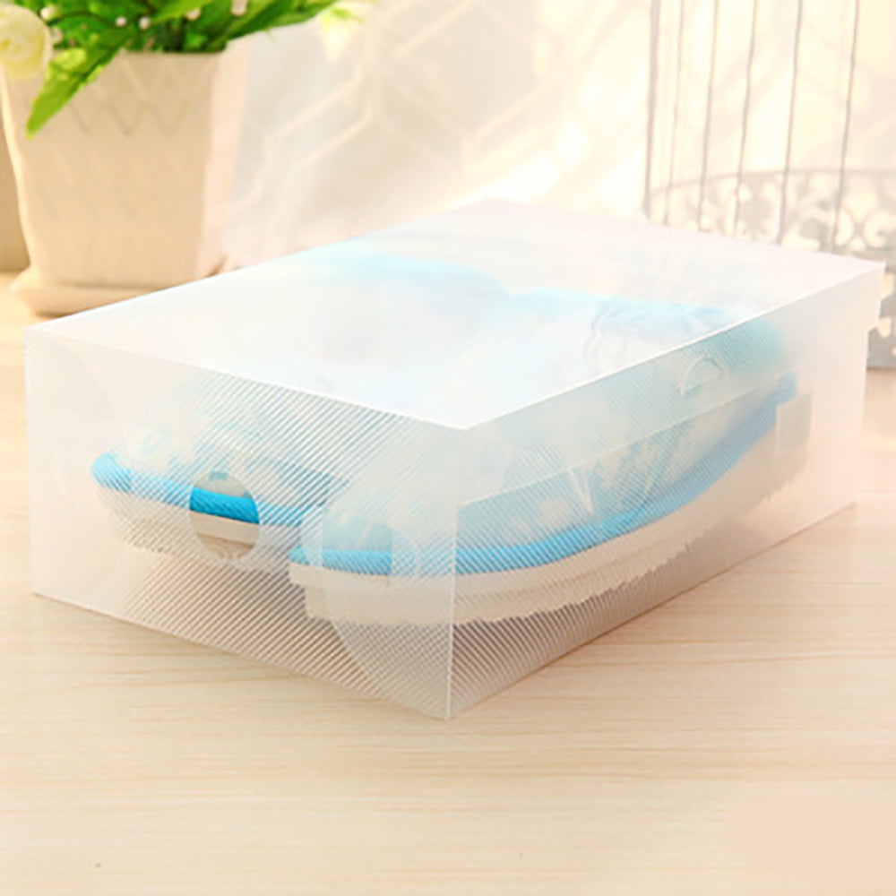 5PCS Shoe Storage Box with Flip Lid, Foldable Clear Shoe Storage Organizer, Plastic Stackable Shoes Container, Storage Containers Box for Shoes Belts Socks โ image 6