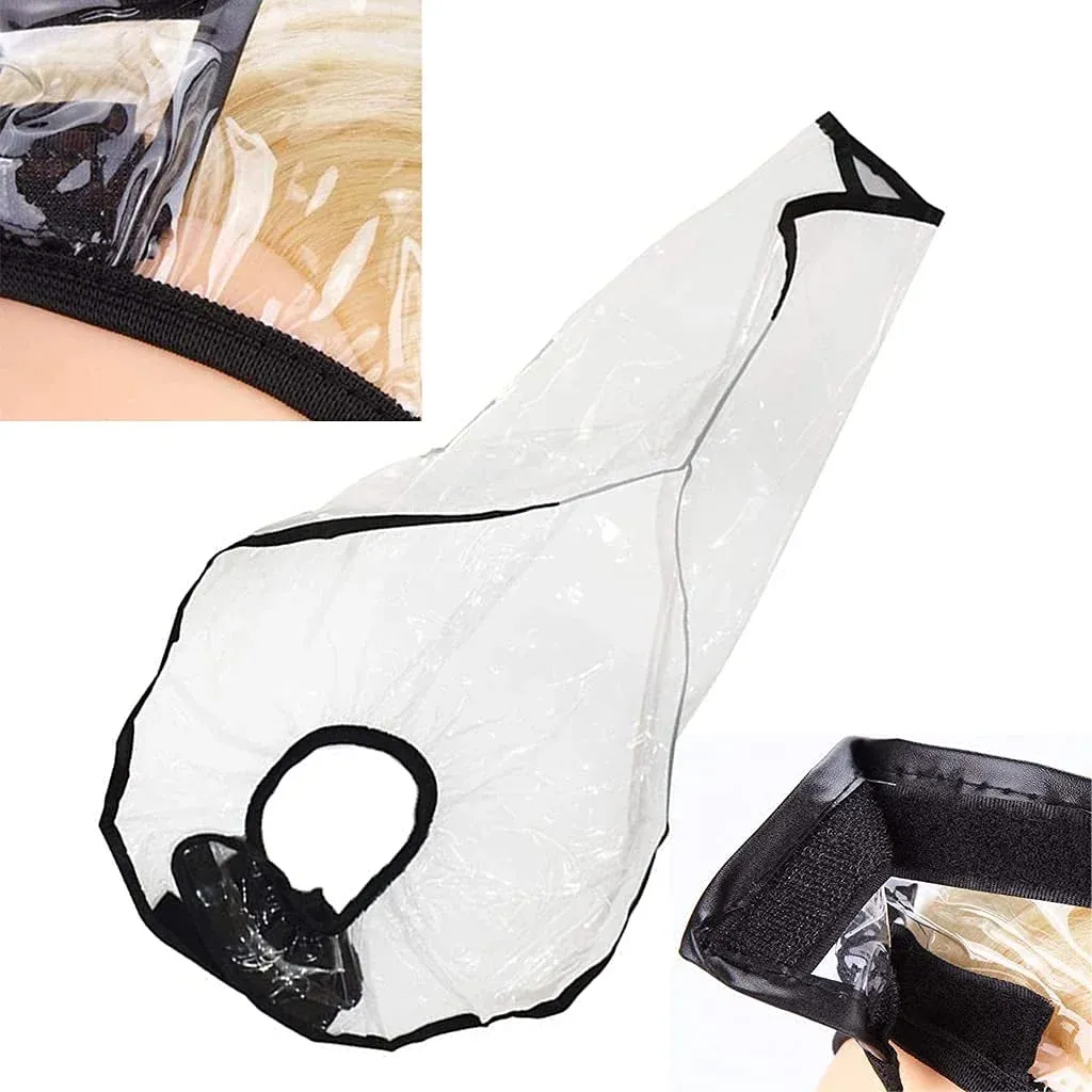 2 Pcs Hair Washing Funnel Apron, Upright Position Shampoo Cape for Home or Salon Use, Elderly Disabled Clients, Clear — image 5