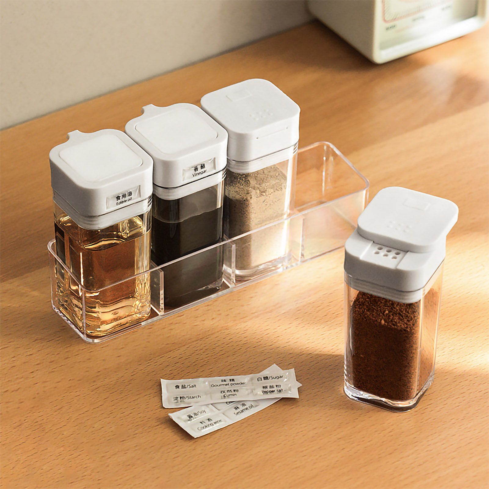 Seasoning Container Compact Portable Transparent Condiment Bottle for Kitchen Home 4 Seasoning Bottle โ image 2