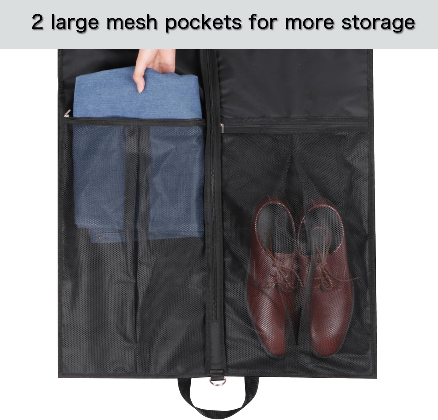 Garment Bags for Hanging Clothes Travel 43" Suit Bags for Closet Storage with Pockets Breathable Clothes Bags for Travel, Clothes,Suits,T-Shirts and Jackets — image 4
