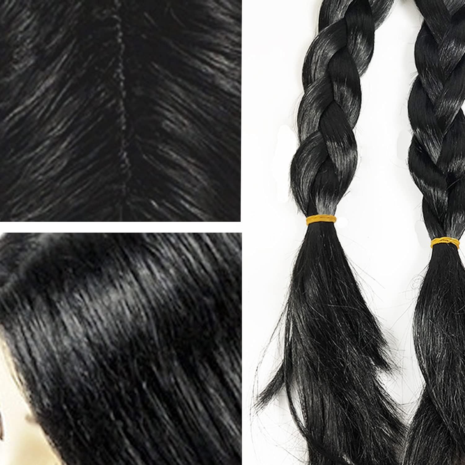 Black Braided Costume Wig Gothic Hair Wednesday Wigs for Halloween Cosplay Theme Party movie theme cosplay party — image 2