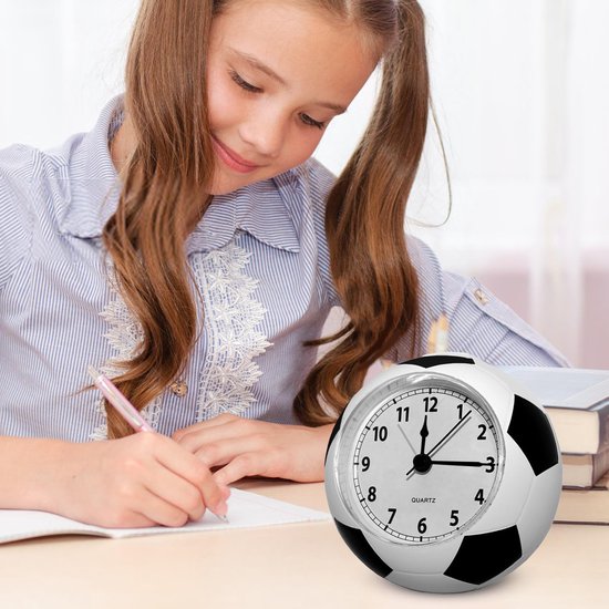 Football Alarm Clock - Silent Non-Ticking Desk Clock | Kids Bedside Clock | Cute football design, easy-to-read analog display, perfect for kids' bedrooms โ image 4