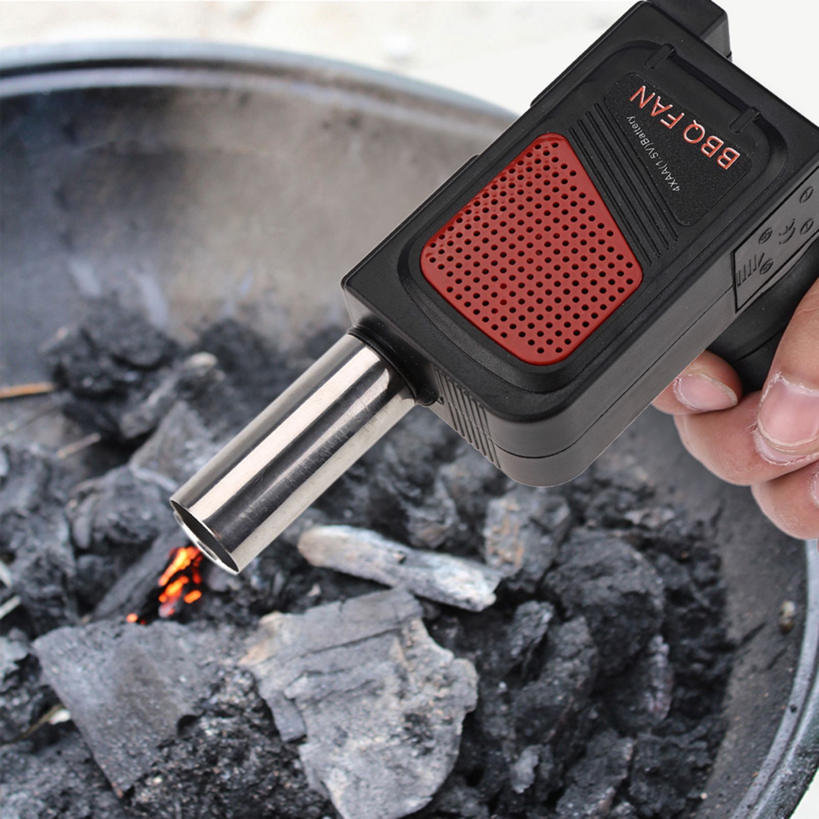 Portable Electric BBQ Fan Air Blower for Outdoor Camping Picnic Grill Barbecue Cooking Tool — image 2