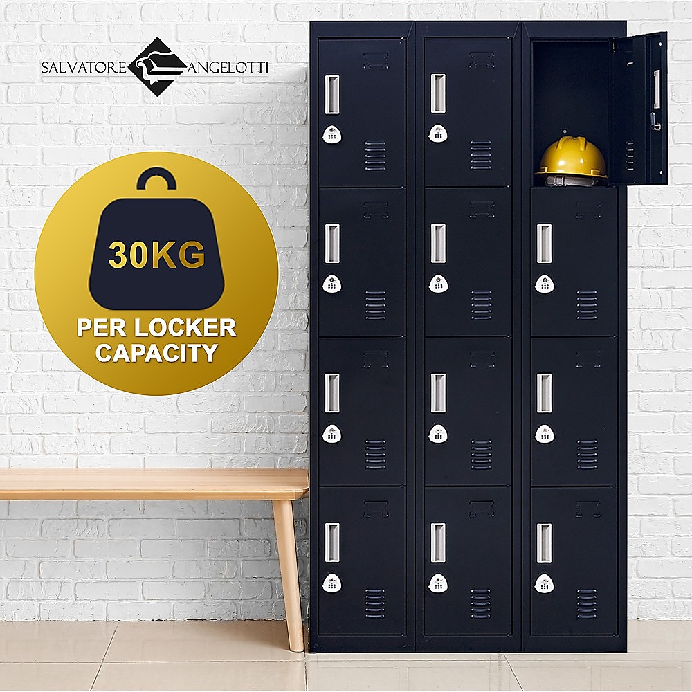 12-Door Locker for Office Gym Shed School Home Storage - 3-Digit Combination Lock — image 4