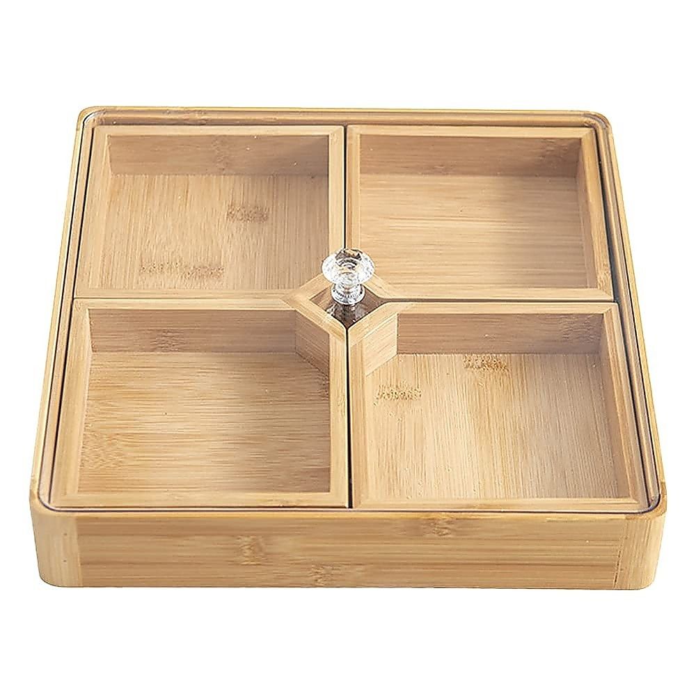 Square Bamboo Snack Serving Tray – Eco-Friendly Platter for Fruit, Cheese & Appetisers — image 3