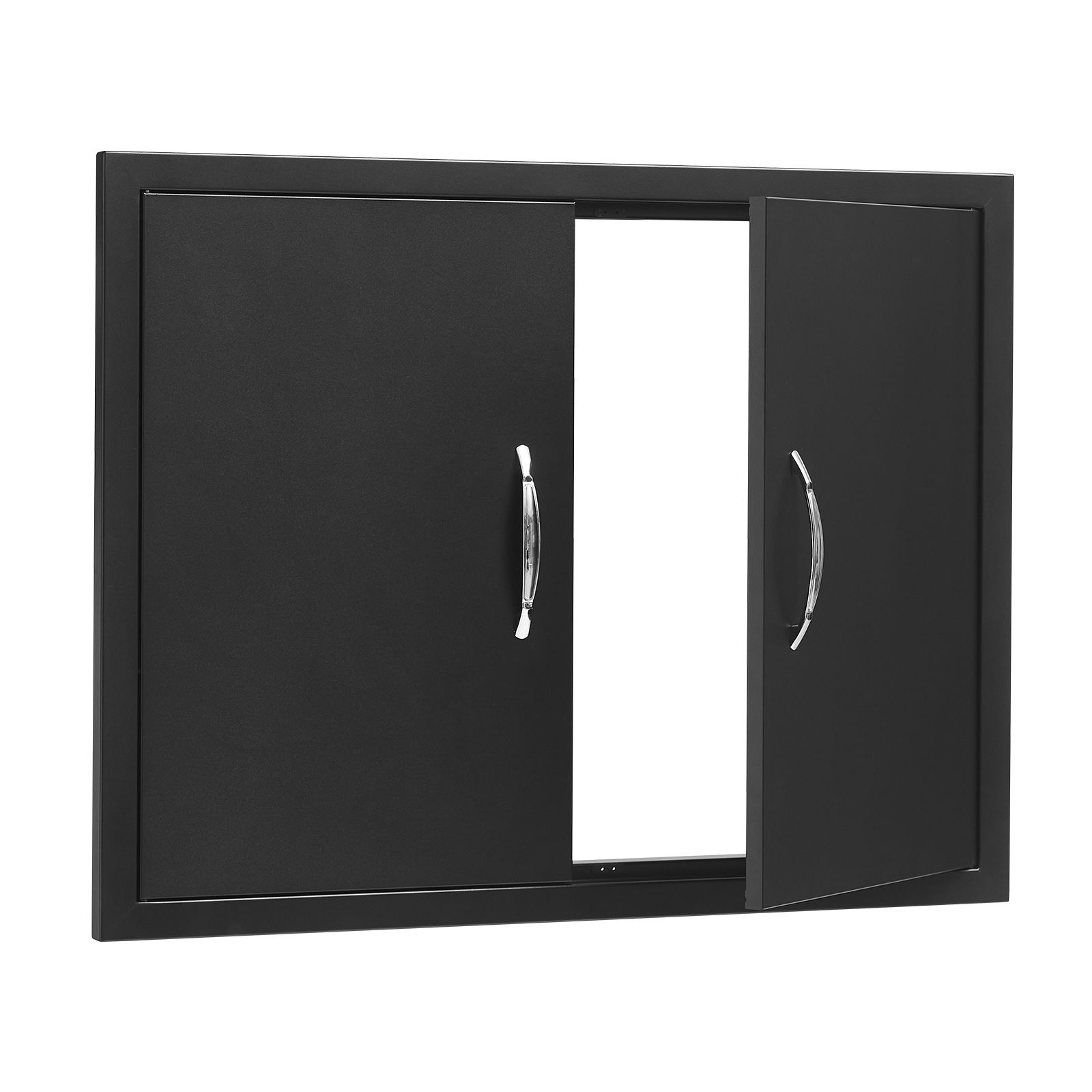 BBQ Access Door, 788 × 610 mm Double Outdoor Kitchen Door, Cold Plate Flush Mount Door, Wall Vertical Door with Handles, for BBQ Island, Grilling Station