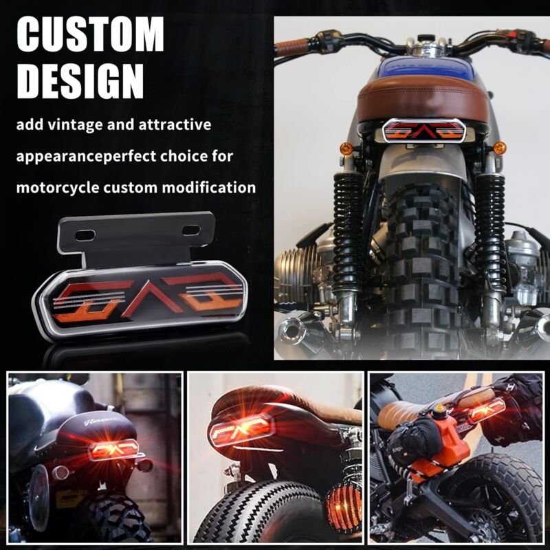 Multifunctional Motorcycle Tail Light 12V Universal Waterproof LED Brake Light Driving Lights Turn Signals For — image 3