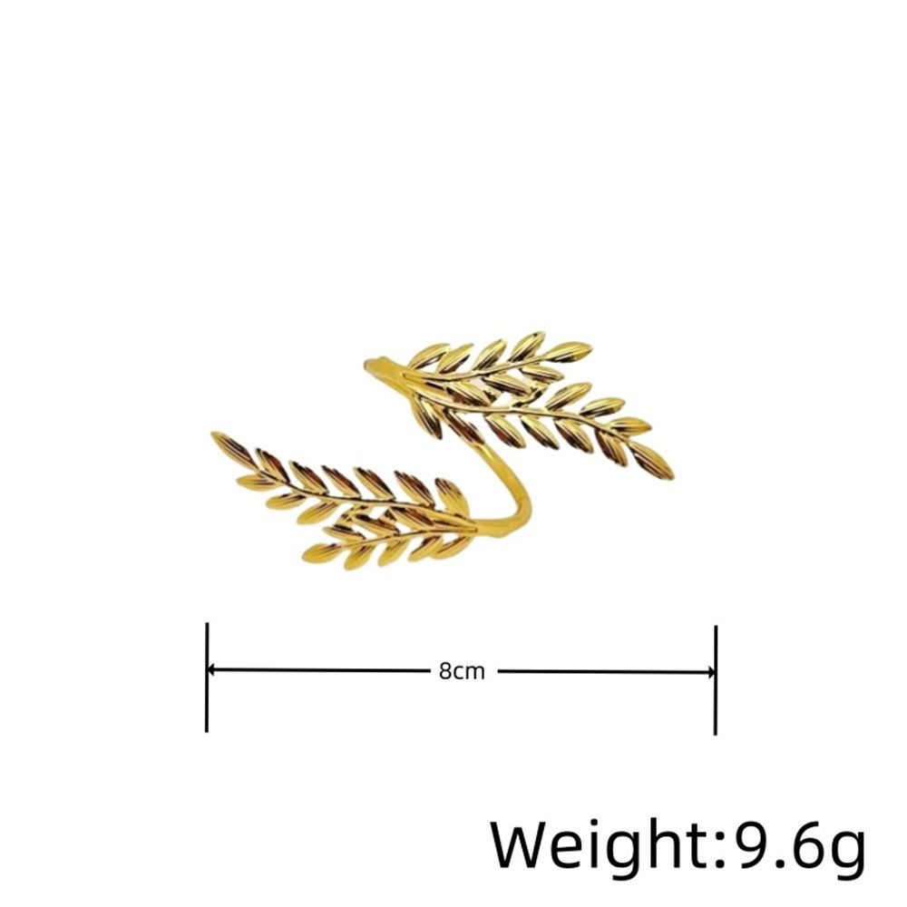 Gold Napkin Rings Set of 12 Metal Napkin Holder for Table Wheat Sheaf Napkin Rings for Dinning Table Parties — image 5