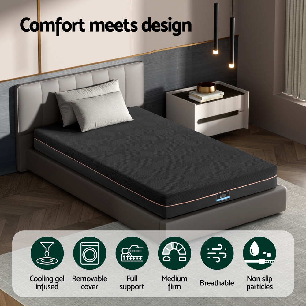 Giselle 18cm Memory Foam Mattress Green Tea Foam Cool Gel Foam Mattresses Single โ image 4