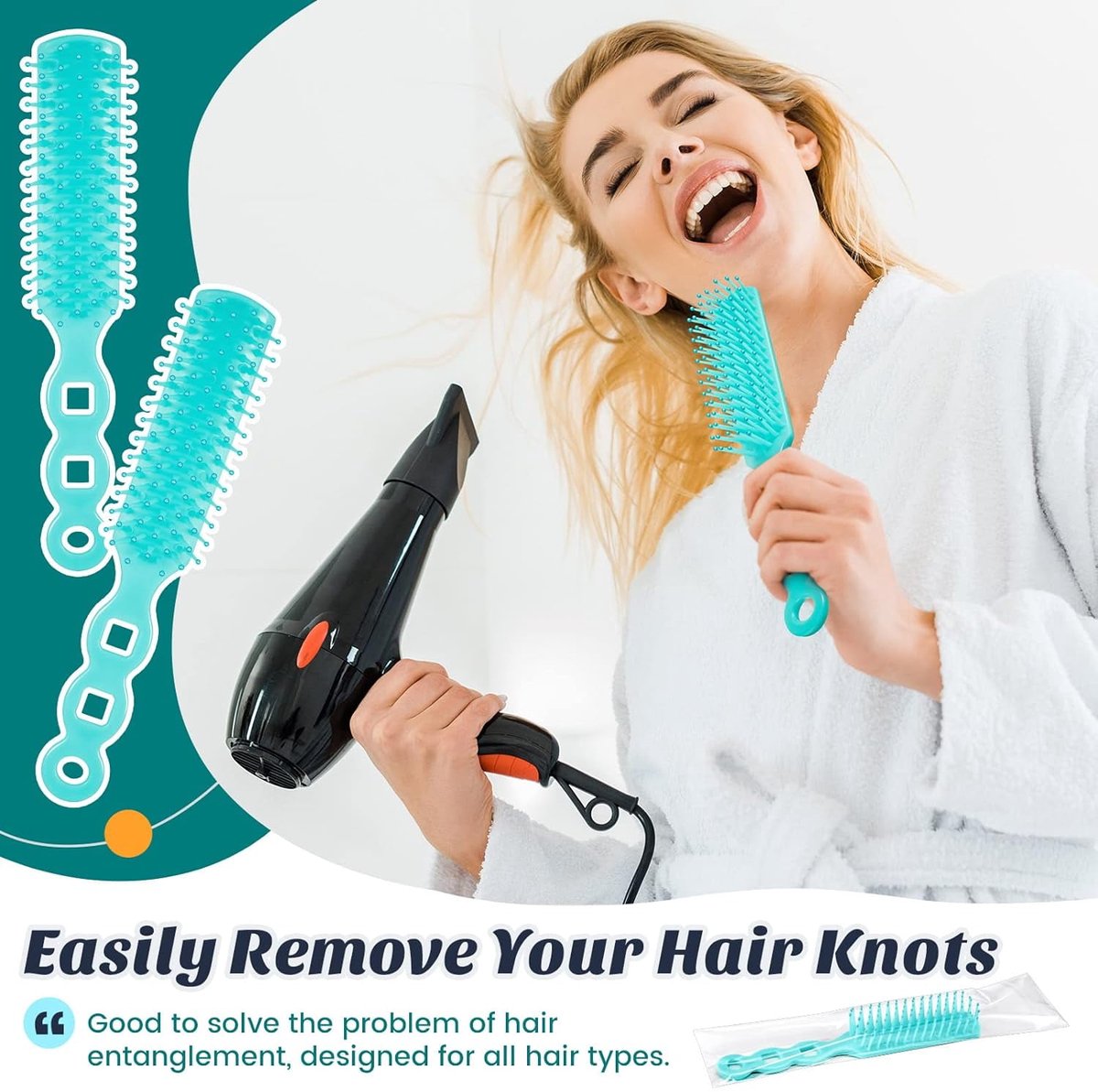 72 pcs Bulk Hair Brushes - Hair Brush Bulk Nylon Brush with Ventilated Hair Brush - For Curly Hair, Wavy Hair, Blow-Drying, Parting, Styling, Detangling Hair — image 5
