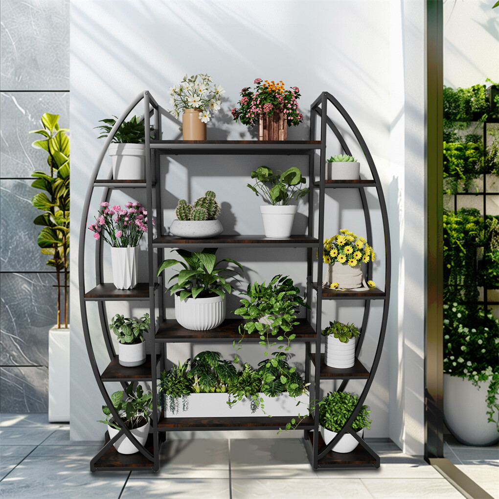 8 Tier Jumbo Plant Stand Vase Shape Flower Bonsai Pot Display Rack Indoor Outdoor — image 6