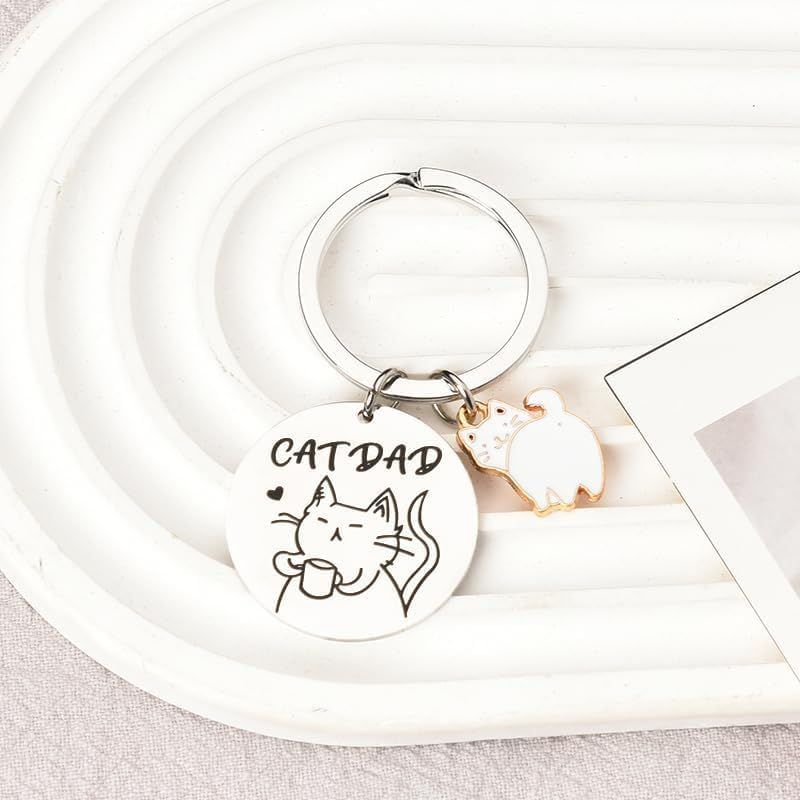 Cat Mom Keychain Cute Paw Charm Keyring Funny Pet Lover Gift Couple Friendship Accessory ot easy to fade and break, durable — image 3