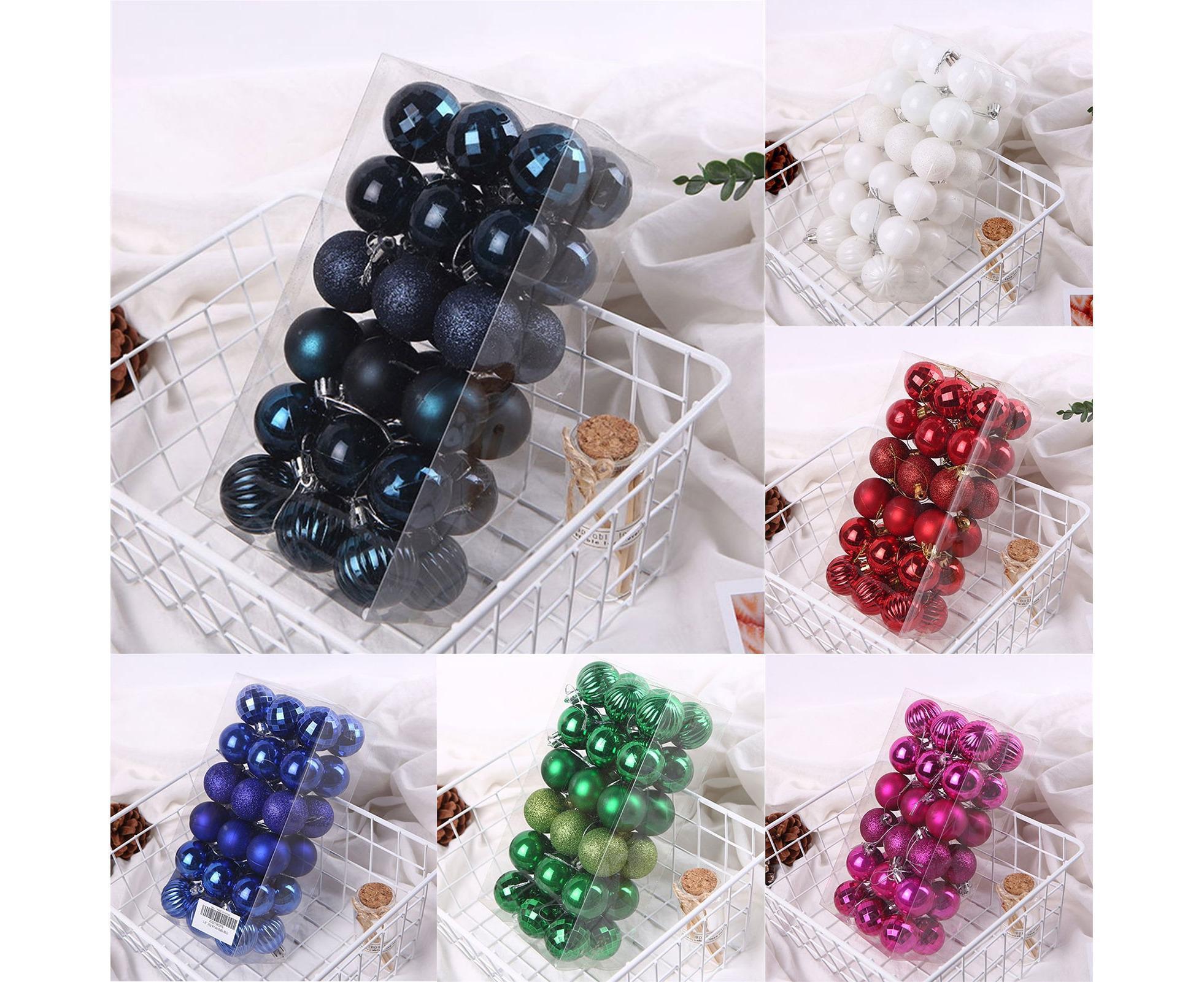 36Pcs Christmas Tree Balls Festival Home Party Mall Xmas Hanging Decor Ornament-White โ image 2