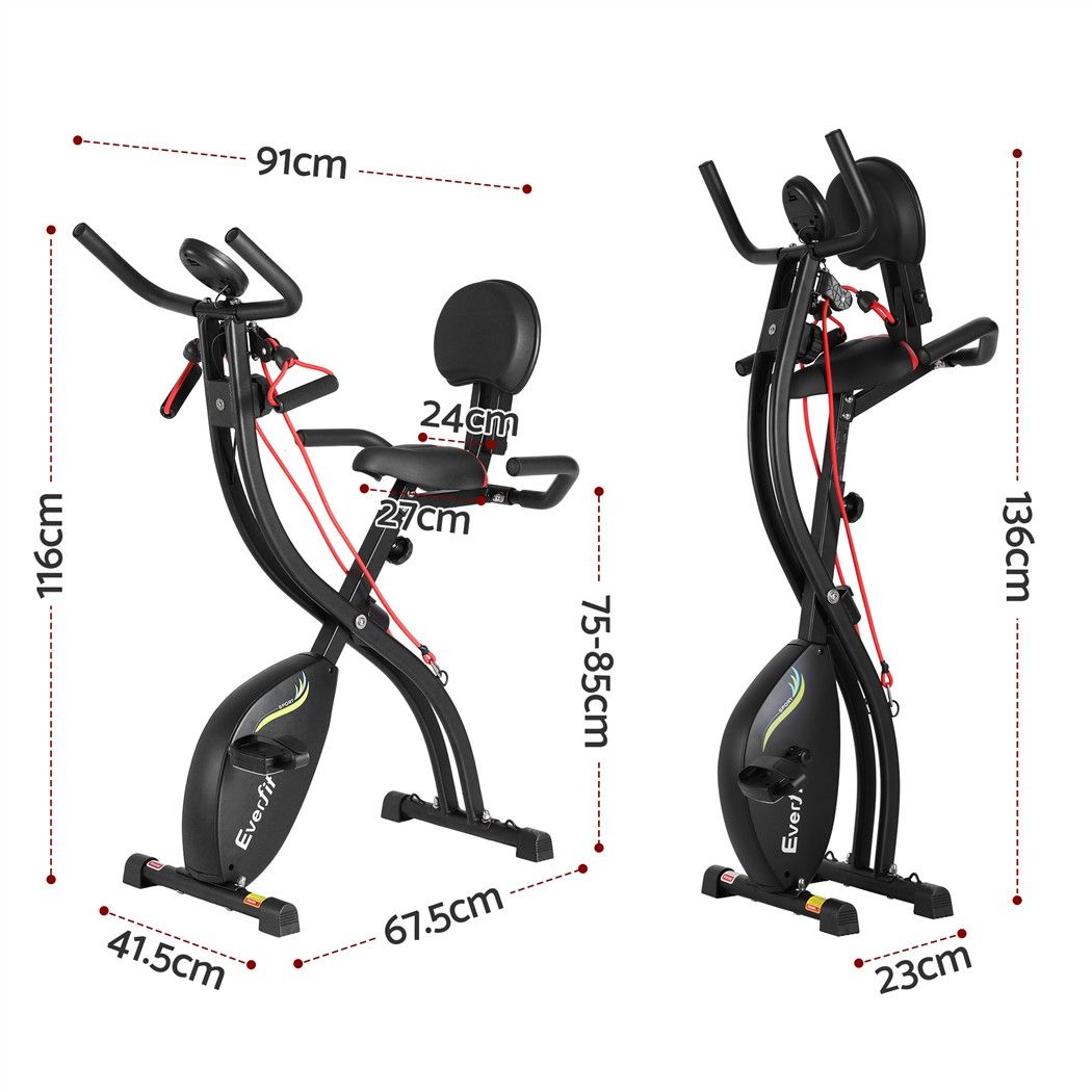 Everfit Folding Exercise Bike Magnetic X-Bike Indoor Cycling Resistance Rope โ image 2