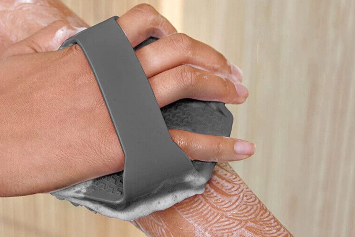 Silicone Body Cleansing Brush Shower Scrubber Gentle Exfoliating and Massage for all Kinds of Skin -Gray — image 3