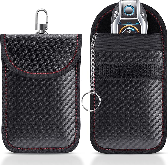 Faraday Pouch for car Keys,2 Pack Faraday Bag Car Key Signal Blocking Pouch , Keyless Entry Car Keys Case | RFID Blocker Bag for Car Security ,Anti-Theft