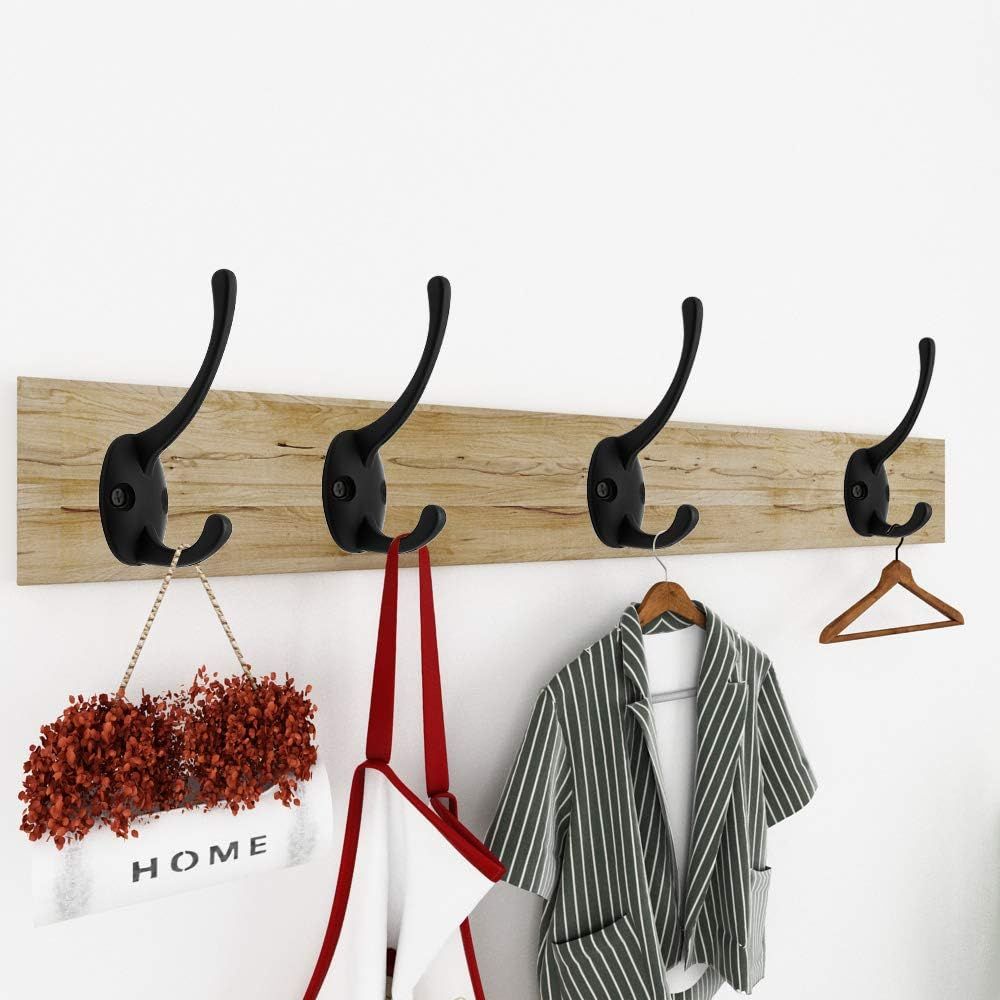 12 Pack Black Coat Hooks Wall Mounted Retro Double Hooks Utility Black Hooks for Coat, Scarf, Bag, Towel, Key, Cap, Cup, Hat โ image 5