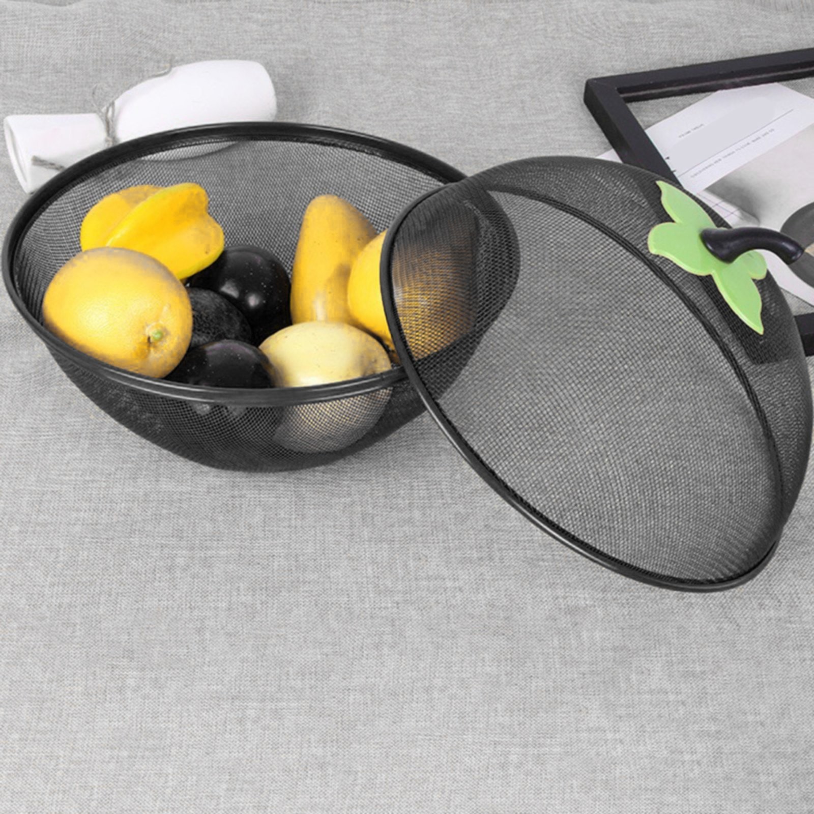 Fruit Basket with Lid Mesh, Apple Shaped Fruit Bowl Cover, Protective Holder Countertop Metal Wire Against Flies, Reusable Strainer for Gift Restaurant Kitchen โ image 5