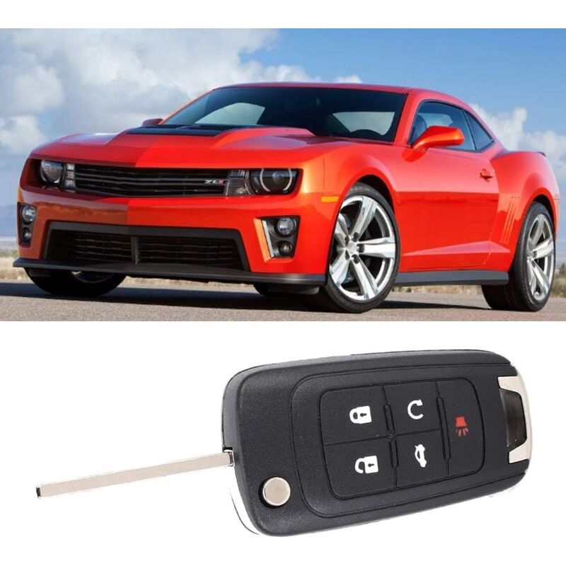 Long Lasting Premium Button Car Key Fob Case Cover For Chevrolet Camaro 2010-2013, Replacement Part, Black Color — image 3