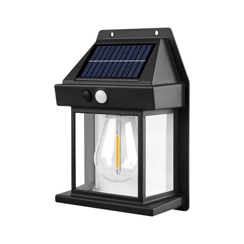 Solar outdoor wall lamp human body induction three mode tungsten wall lamp garden villa courtyard night light