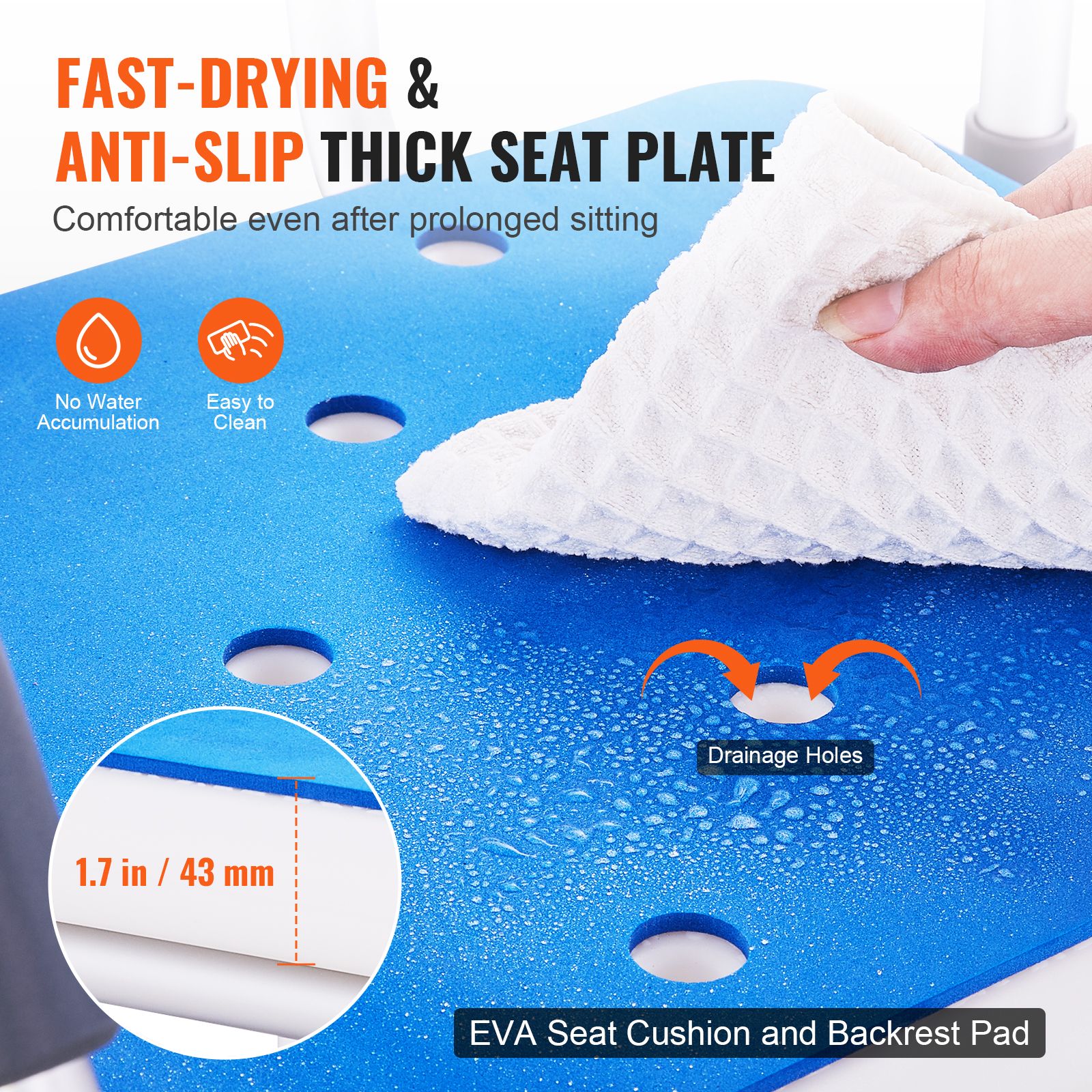 Swivel Shower Chair 360 Degree, Adjustable Shower Seat with Pivoting Arms for Inside Showers or Tubs, Non-Slip Rotating Bathtub Shower Chair for Elderly — image 5