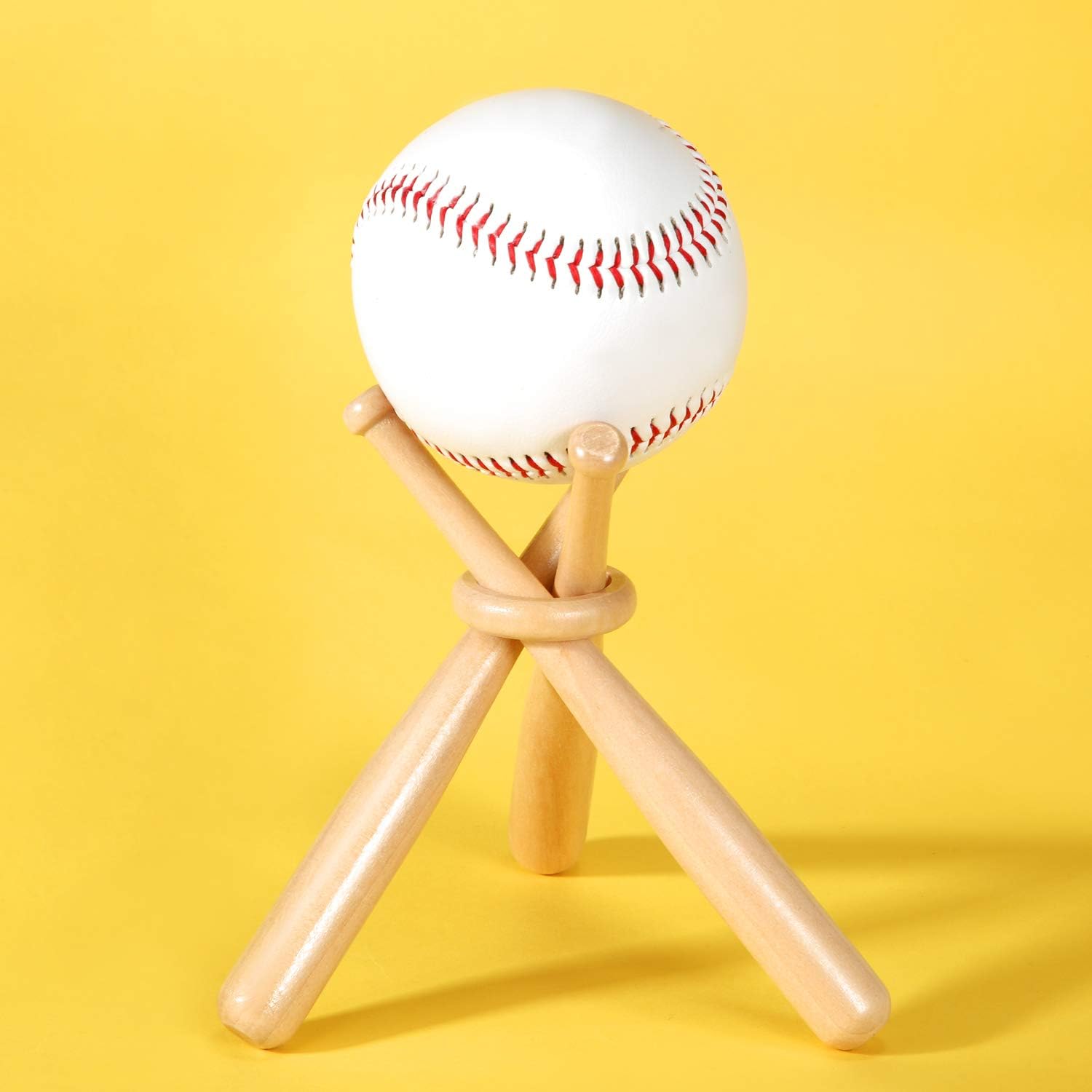 Baseball Ring Holder Stand - Natural Wood Finish - Bat Display Stand - Baseball Gift - Sports Decor - Wooden Display Rack - Ideal for Collectors & Enthusiasts — image 4