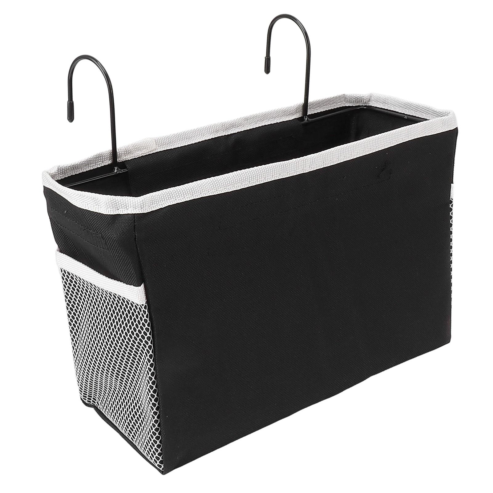 Bedside Storage Basket Hook Hanging Canvas Bag Rail Organization Shelf for Dormitory Office Living Room — image 3