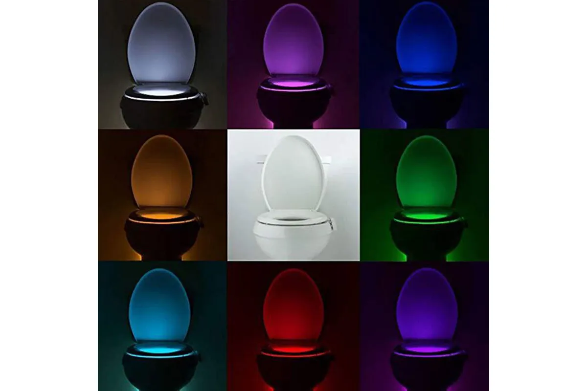 LED Body Sensor Bathroom Toilet Lamp 8 Colors Toilet Night Light โ image 4