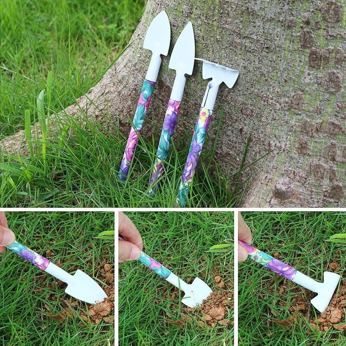 10PCS Garden Tool Kit Shovel Rake Planting Tools Set with Purple Handles Gift — image 3