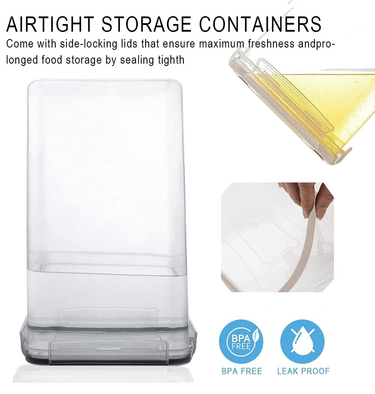 14 Pieces Airtight Food Storage and BPA Free Plastic with Easy Lock Black Lids Labels for Kitchen โ image 4