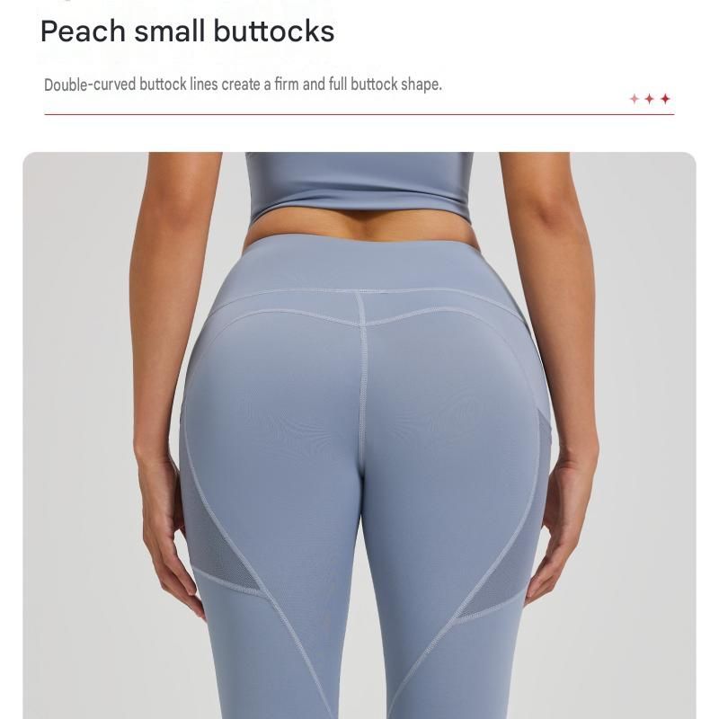 Black XXL Size Women's High Waist Yoga Leggings with Mesh Side Pockets - Squat Proof, Peach Hip Lift, Breathable Stretch Fabric for Gym Running 、Pilates Wea — image 6