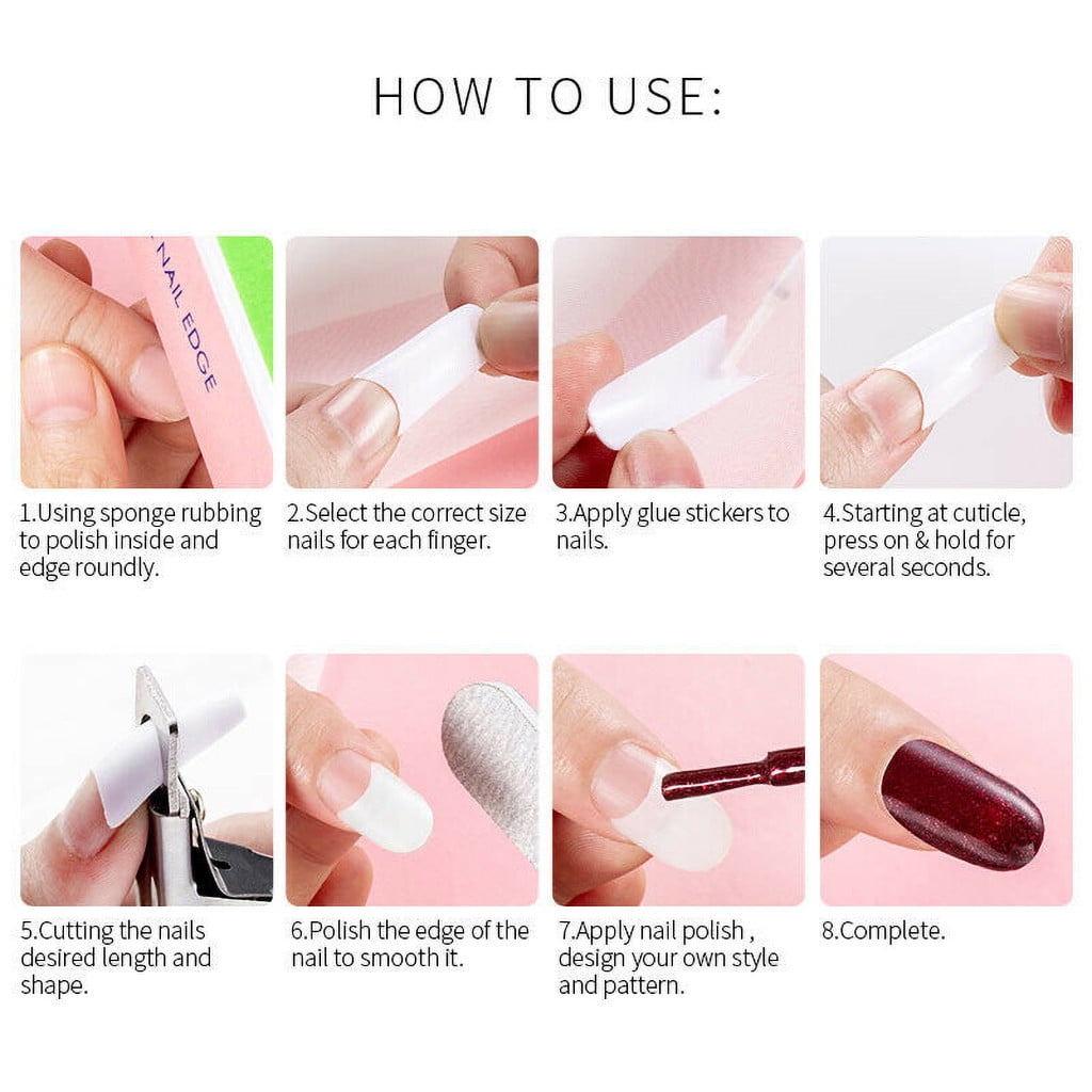 500PCS Half Cover False Nails Tips - Acrylic Nail Tips, Lady French Style Acrylic Artificial Tip Manicure with Box for Nail Tips Art Salons and Home DIY โ image 6