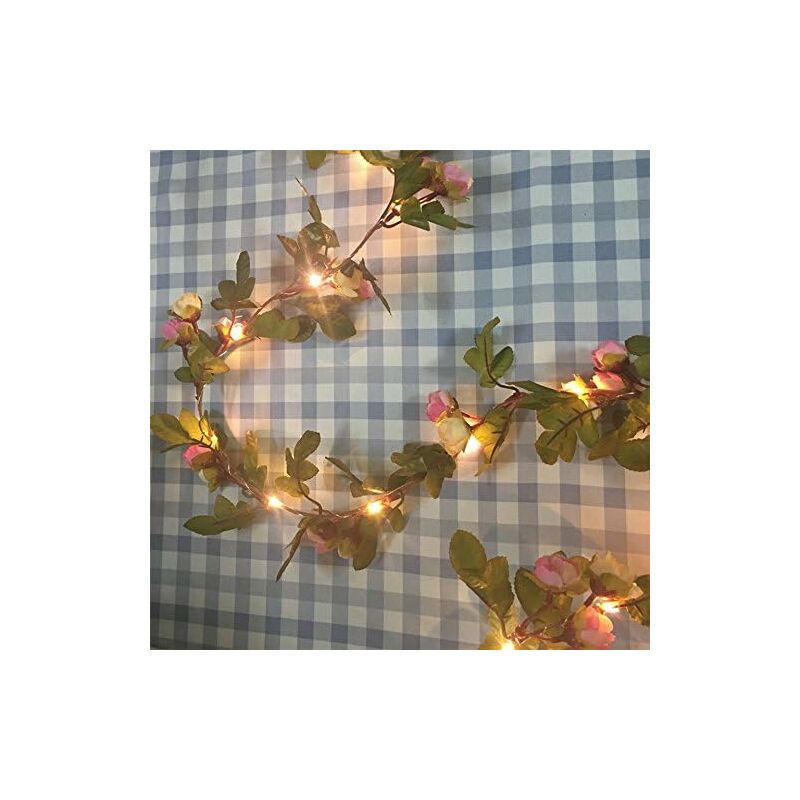 2 Meter 20 LED Flower Leaf String Lights Battery Operated Copper LED Fairy Lights For Wedding Party Event Decoration — image 3