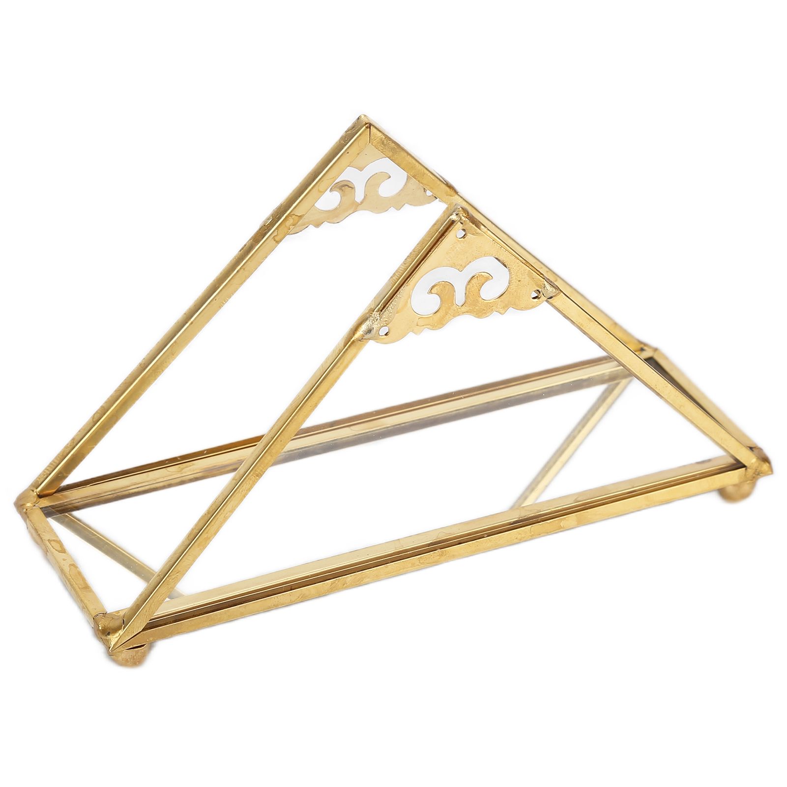 Mirror Jewelry Tray Glass Perfume Storage Tray Jewelry Plate Golden Metal Decorative Tray โ image 3