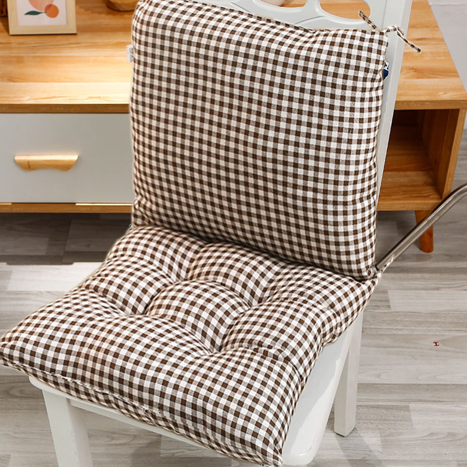 High Back Chair Cushions with Ties, 15.7" Indoor Outdoor Rocking Patio Chair Cushions, Non-skid No-Slip Onepiece Dining Chair Pad for Kitchen Dining Room — image 6