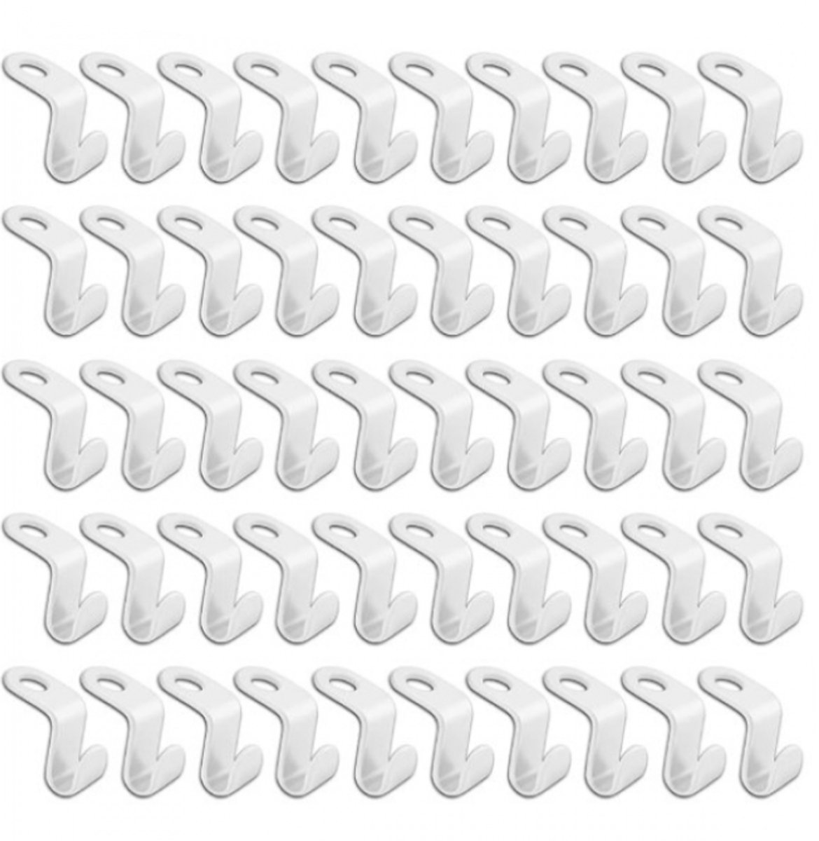 50 Pieces - Coat Hook - Hanger Connector Hooks - Coat Hook - Hanging Hooks - White - Hanger Extension Clips - Plastic - for Outfit Cascading Hanger Hooks