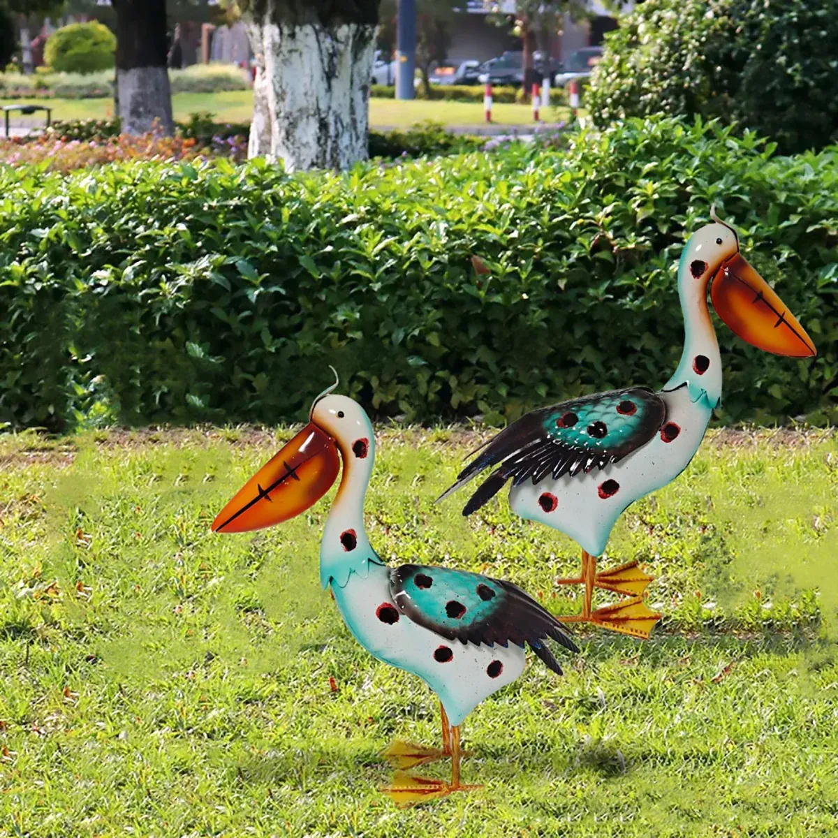 Iron Pelican Statue Garden Decoration for Outdoor Yard Patio Lawn Porch Ornament — image 4