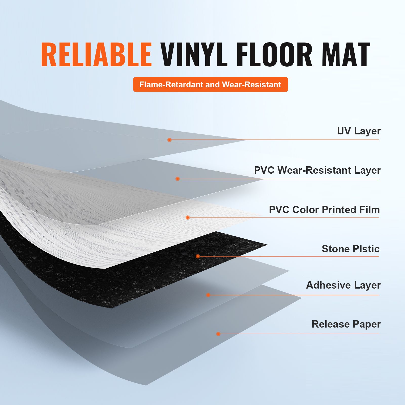 Self Adhesive Vinyl Floor Tiles 36 x 6 inch, 36 Tiles 2.5mm Thick Peel & Stick, Light Gray Wood Grain DIY Flooring for Kitchen, Dining Room, Bedrooms & โ image 3