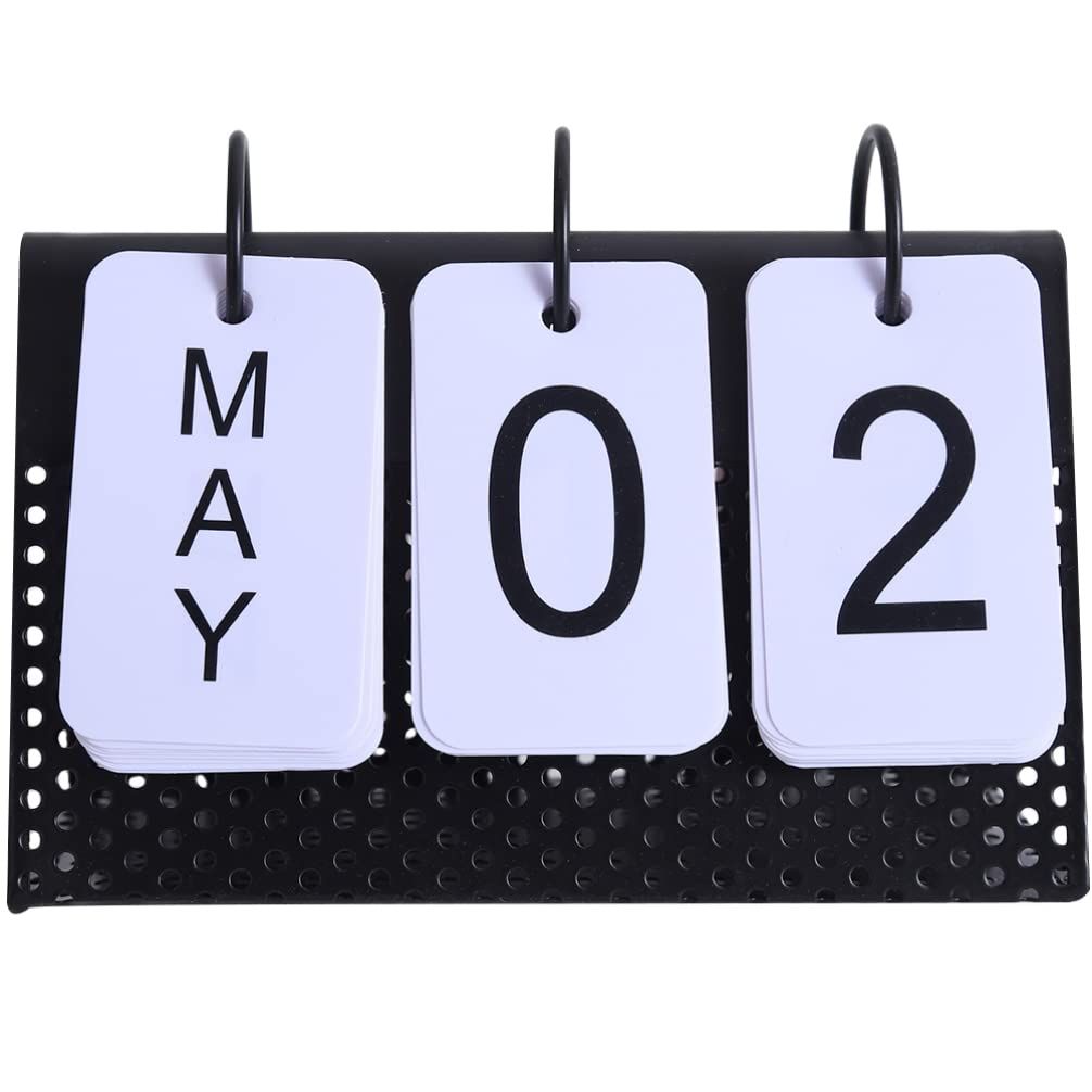 Home Decor Vintage Decor Metal Desk Calendar Iron Desktop Perpetual Calendar Vintage Monthly Weekly Year Planner Standing