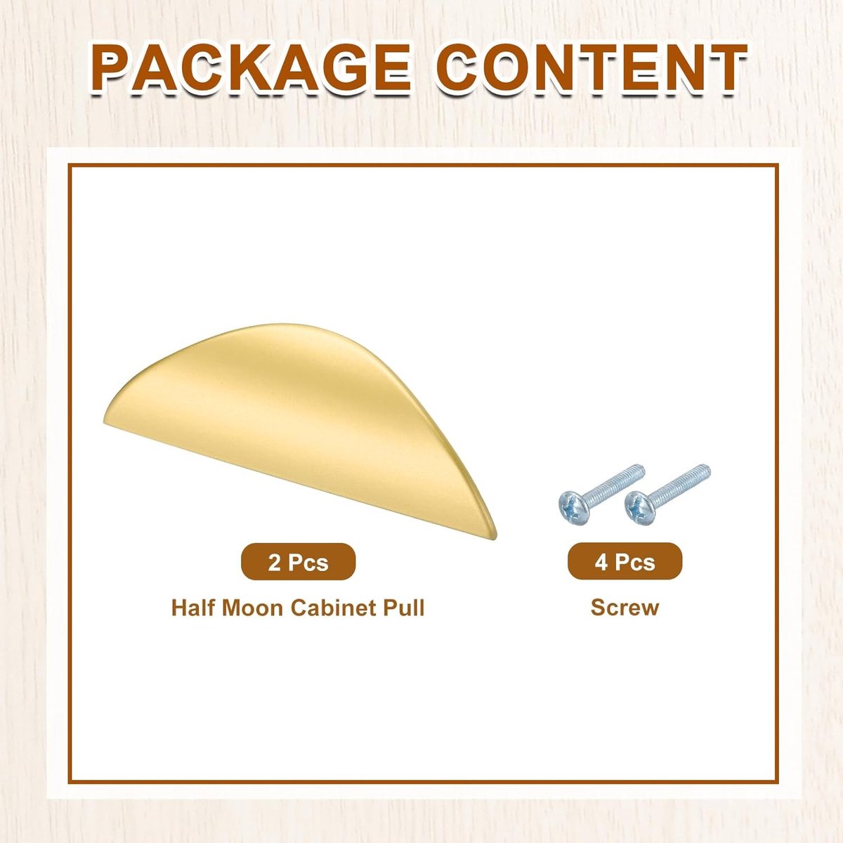 2 pieces - cabinet handles - door handle - half-moon cabinet handle - hole spacing 32 mm - drawer handles - concealed zinc alloy handles - zinc alloy cabinet — image 2