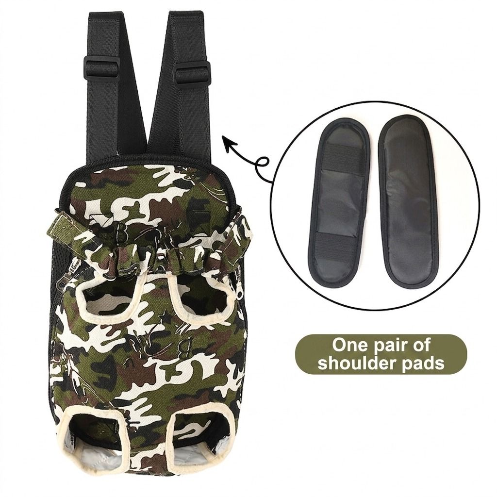 Portable Pet Front Chest Backpack for Small Dogs and Cats – Hands-Free Travel Carrier with Adjustable Straps, Breathable Mesh, and Padded Shoulder Pads for — image 6