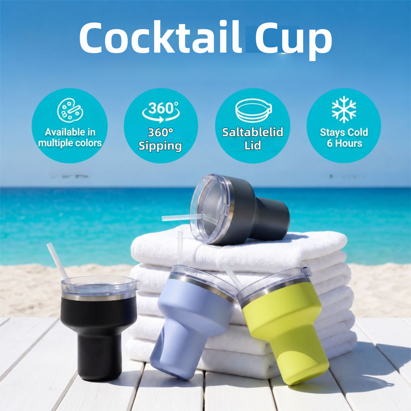 White 470ML Stainless Steel Martini Tumbler Cup with 360°Salt & Sip Lid, Internal Markers and Straw - Double Wall Vacuum Insulated Drink Cup for Coffee — image 2