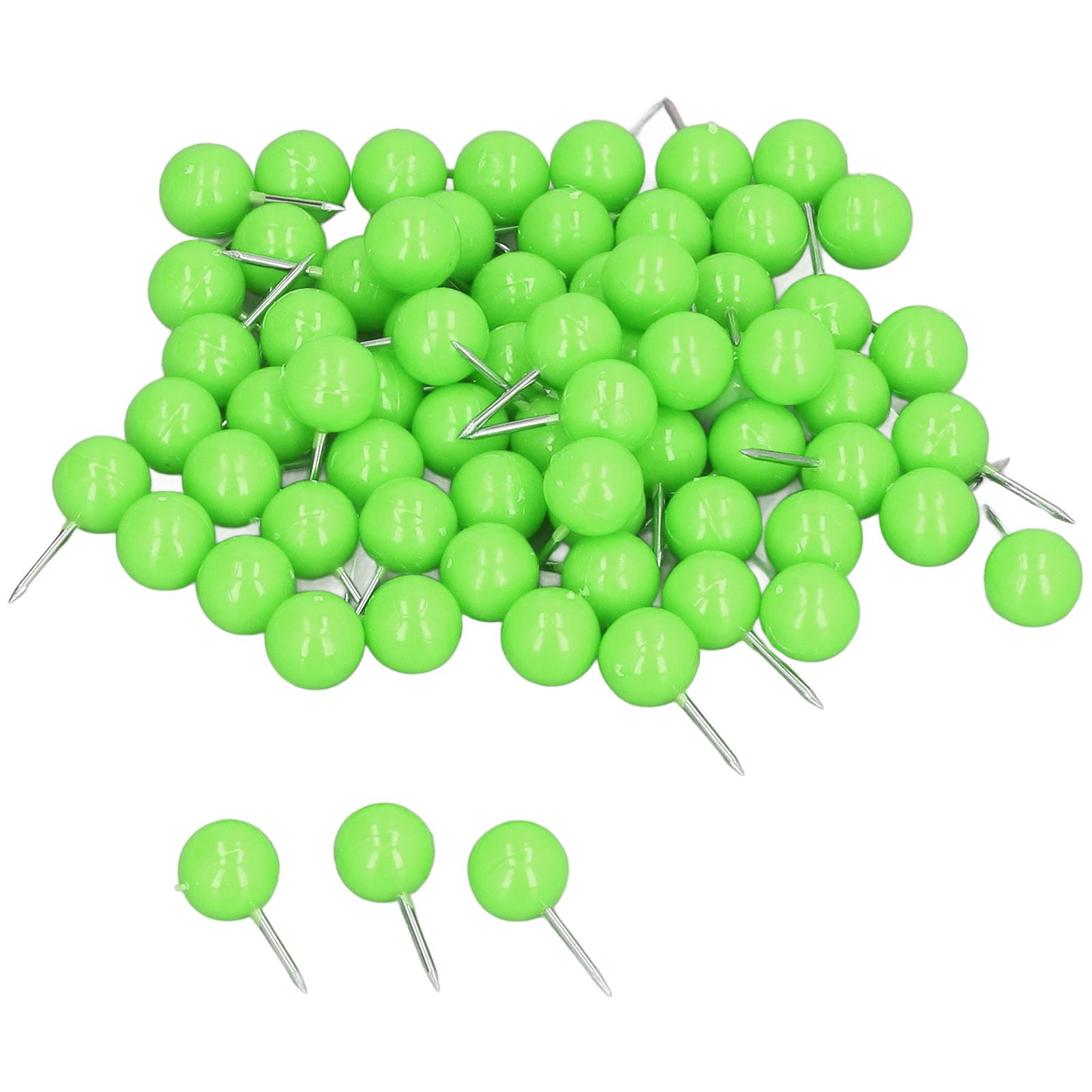 100Pcs Push Pins Map Tacks Steel Plastic Decorative Marking Pins for Cork Boards 9.5x20mm Green โ image 6