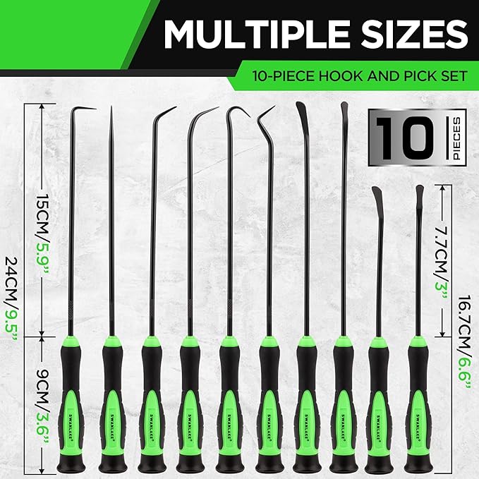 SWANLAKE 10-Piece Pick and Hook Set, Pick Tool Set for Car Auto Oil Seal/O-Ring Seal Gasket Pick Mini Hooks Puller Remover โ image 2