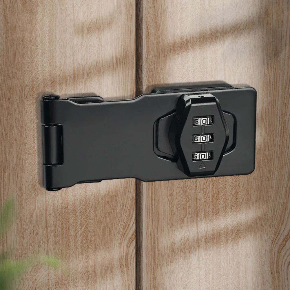 1 pcs Password Rotary Hasp Locks, Collapsible File Cabinet Lock Desk Drawer Lock, for 90 Degree and 180 Degree Drawers,Doors, Flip Barn Door, Outdoor (Black โ image 5
