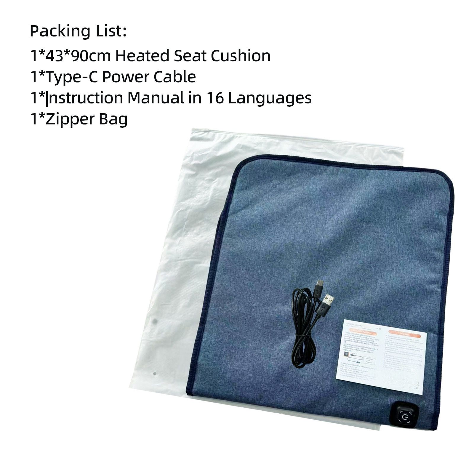 USB-Powered Heated Seat Cushion for Office, Home, Car, and Outdoor Use – Portable, Foldable, 3-Temperature Heating Pad with Anti-Slip Backing — image 5
