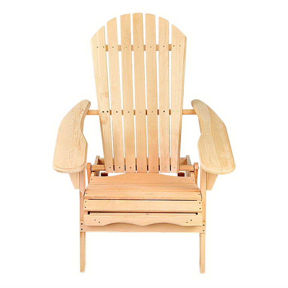 Gardeon Adirondack Outdoor Chairs Wooden Beach Chair Patio Furniture Garden Natural Set of 2 โ image 3