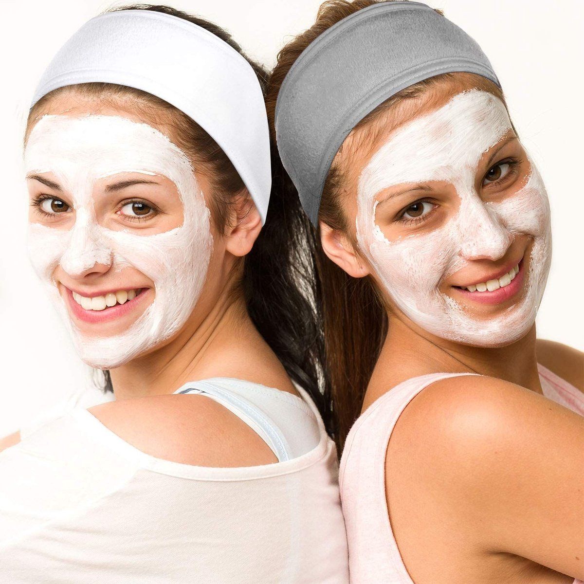 9-Pack Double-Layer Makeup Headbands, White, Grey and Black Stretch Hairbands for Skincare and Yoga โ image 3